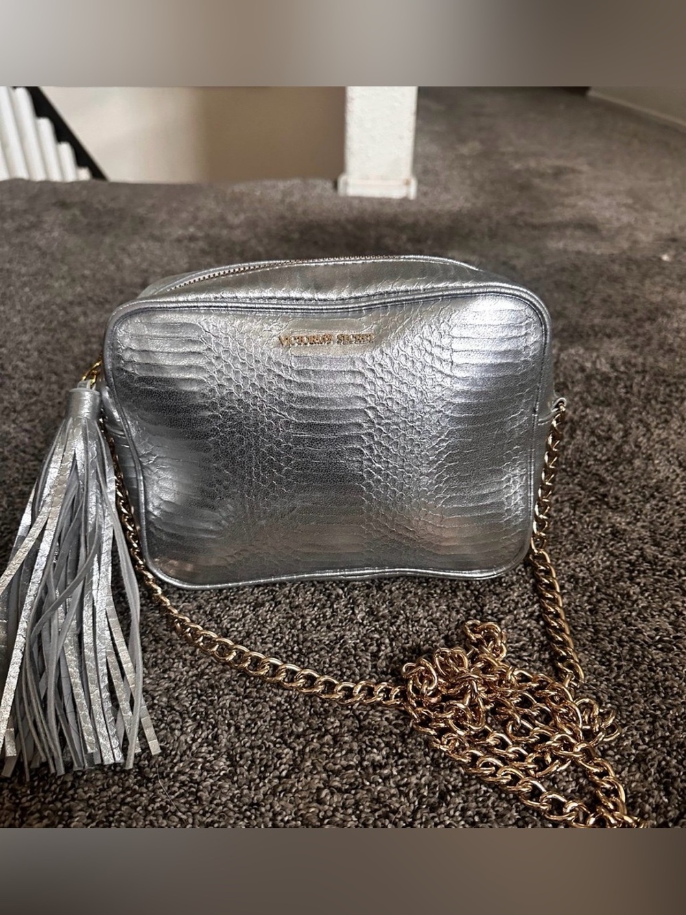 Victoria Secret Silver CrossBody Purse 0508